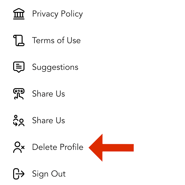 Step 2: Select Delete Profile option